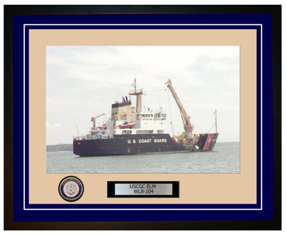 USCGC ELM WLB 204 Framed Coast Guard Ship Photo Blue 173WLB204