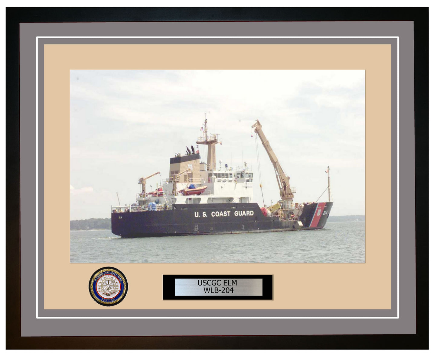 USCGC ELM WLB 204 Framed Coast Guard Ship Photo Grey 173WLB204