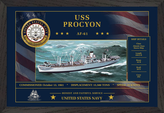 USS Procyon AF-61 Framed Patriotic Art