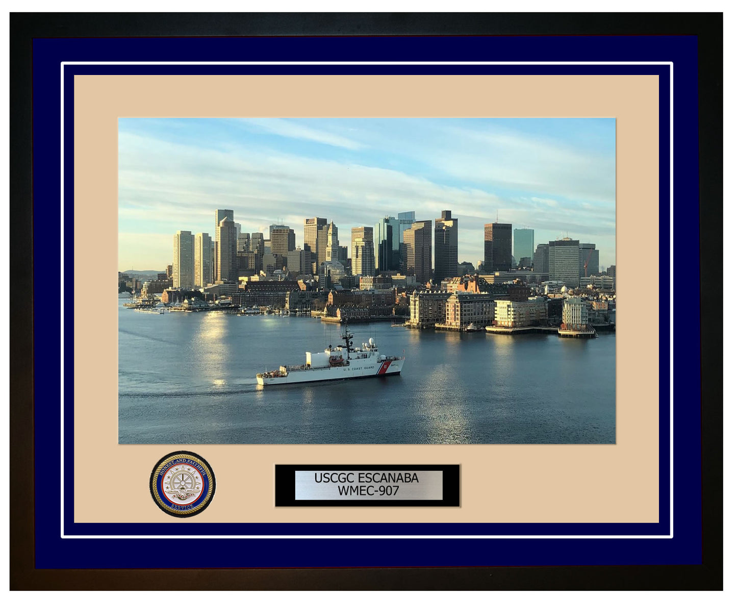 USCGC ESCANABA WMEC 907 Framed Coast Guard Ship Photo Blue 174WMEC907