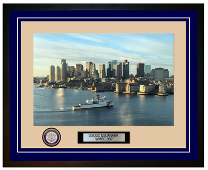 USCGC ESCANABA WMEC 907 Framed Coast Guard Ship Photo Blue 174WMEC907