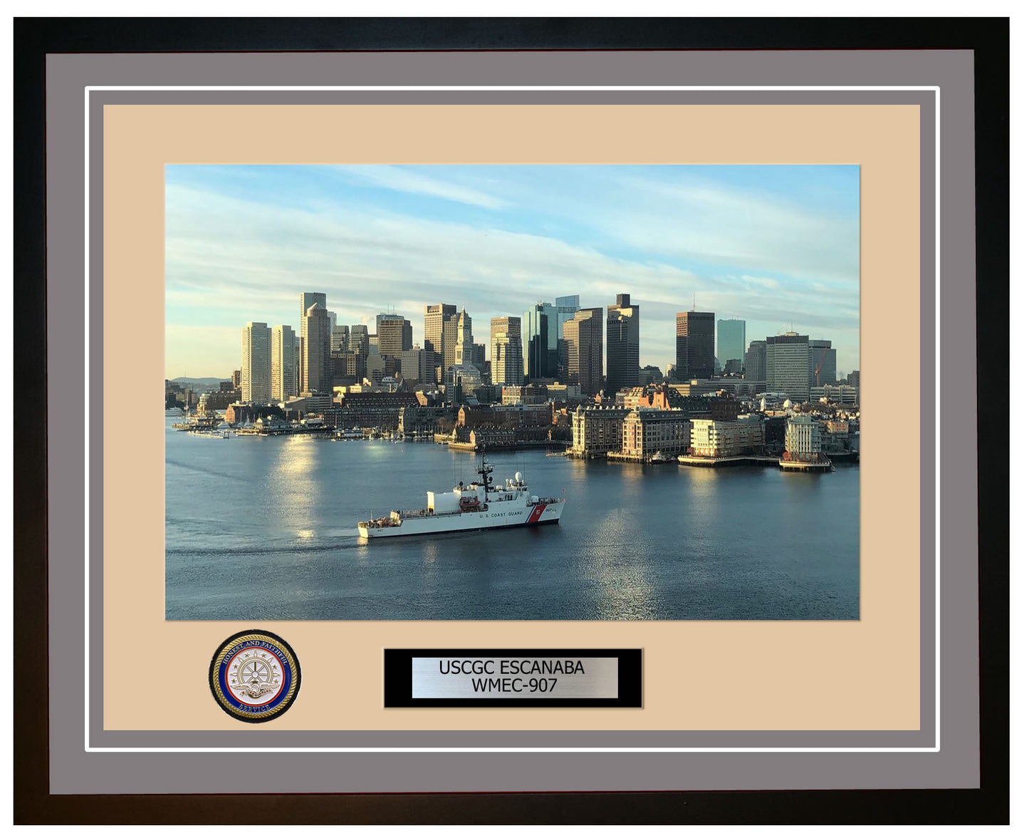 USCGC ESCANABA WMEC 907 Framed Coast Guard Ship Photo Grey 174WMEC907