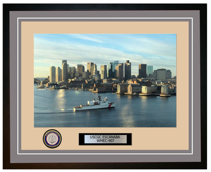 USCGC ESCANABA WMEC 907 Framed Coast Guard Ship Photo Grey 174WMEC907