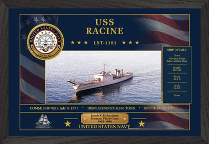 USS Racine LST-1191 Framed Patriotic Art