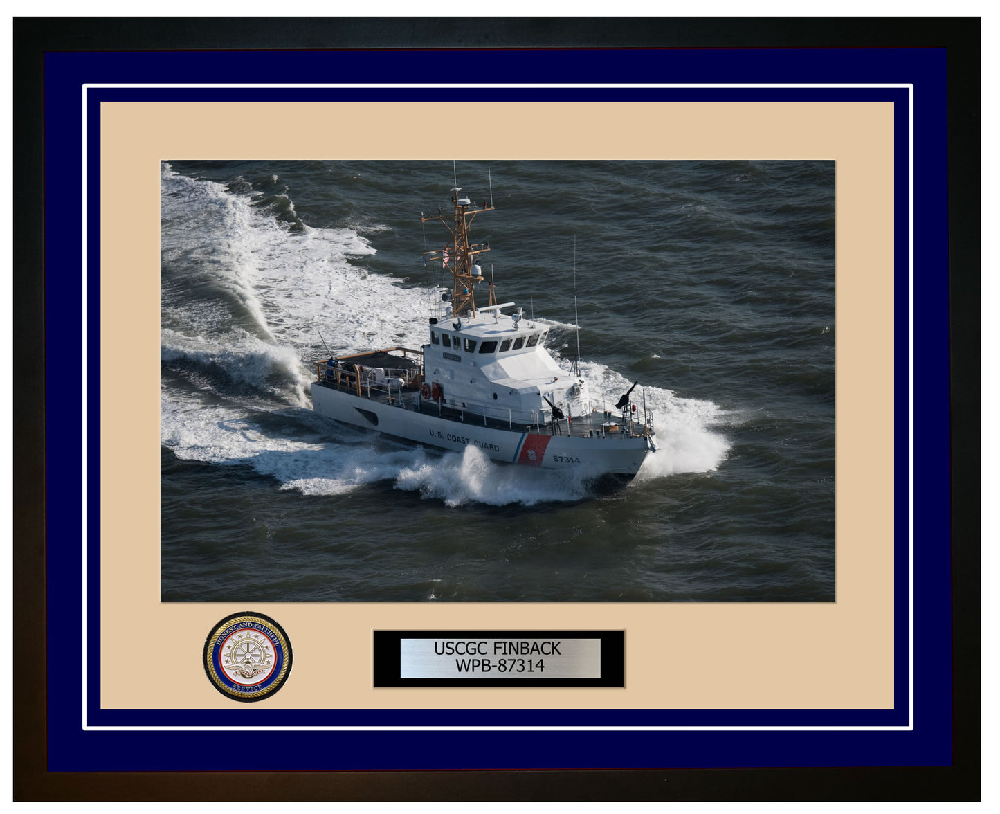 USCGC FINBACK WPB 87314 Framed Coast Guard Ship Photo Blue 177WPB87314