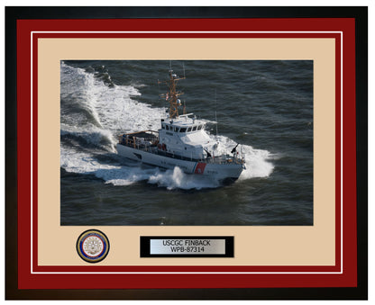 USCGC FINBACK WPB 87314 Framed Coast Guard Ship Photo Burgundy 177WPB87314