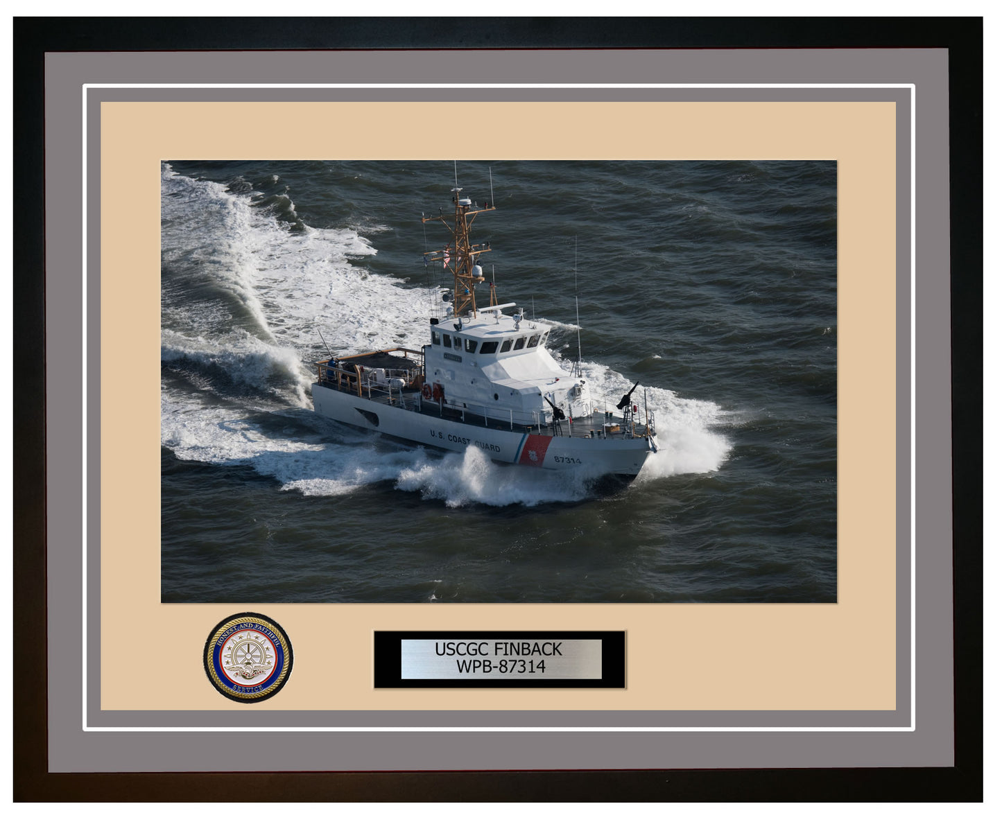 USCGC FINBACK WPB 87314 Framed Coast Guard Ship Photo Grey 177WPB87314