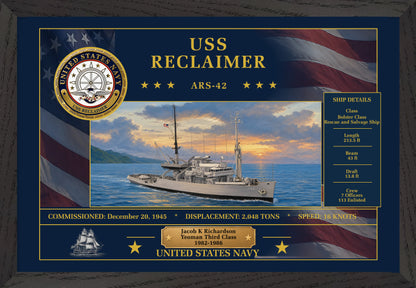 USS Reclaimer ARS-42 Framed Patriotic Art