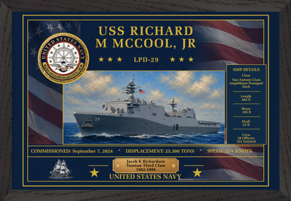 USS Richard M Mccool Jr LPD-29 Framed Patriotic Art