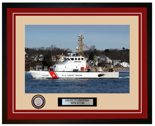 USCGC FLYINGFISH WPB 87346 Framed Coast Guard Ship Photo Burgundy 180WPB87346