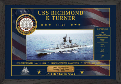 USS Richmond K Turner CG-20 Framed Patriotic Art