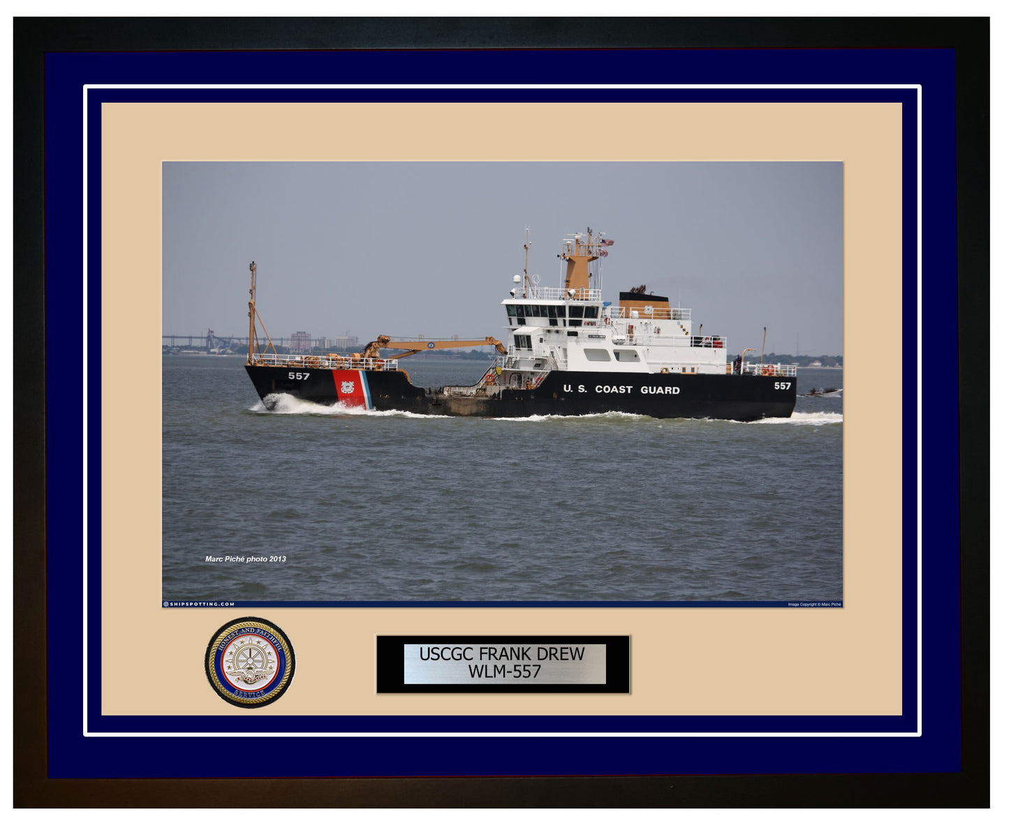USCGC FRANK DREW WLM 557 Framed Coast Guard Ship Photo Blue 182WLM557