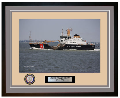 USCGC FRANK DREW WLM 557 Framed Coast Guard Ship Photo Grey 182WLM557
