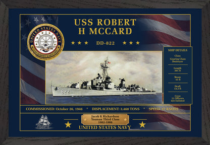 USS Robert H Mccard DD-822 Framed Patriotic Art