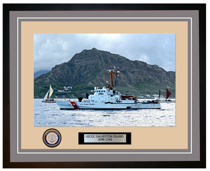 USCGC GALVESTON ISLAND WPB 1349 Framed Coast Guard Ship Photo Grey 183WPB1349