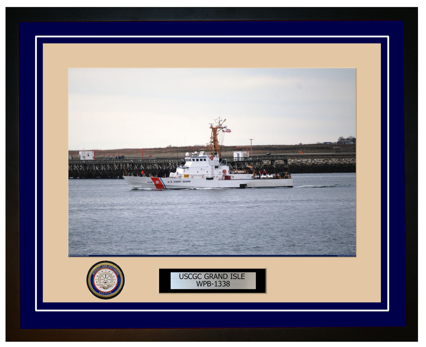 USCGC GRAND ISLE WPB 1338 Framed Coast Guard Ship Photo Blue 186WPB1338