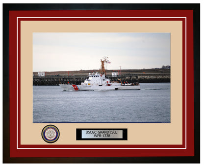USCGC GRAND ISLE WPB 1338 Framed Coast Guard Ship Photo Burgundy 186WPB1338