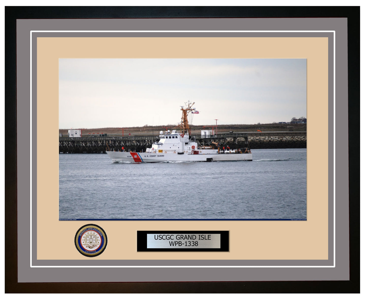 USCGC GRAND ISLE WPB 1338 Framed Coast Guard Ship Photo Grey 186WPB1338