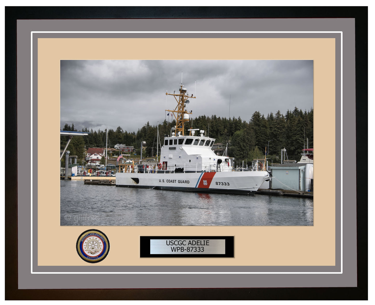 USCGC ADELIE WPB 87333 Framed Coast Guard Ship Photo Grey 187WPB87333