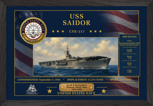 USS Saidor CVE-117 Framed Patriotic Art