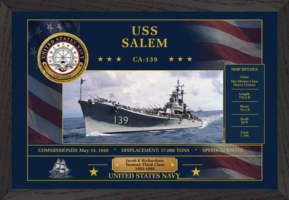 USS Salem CA-139 Framed Patriotic Art