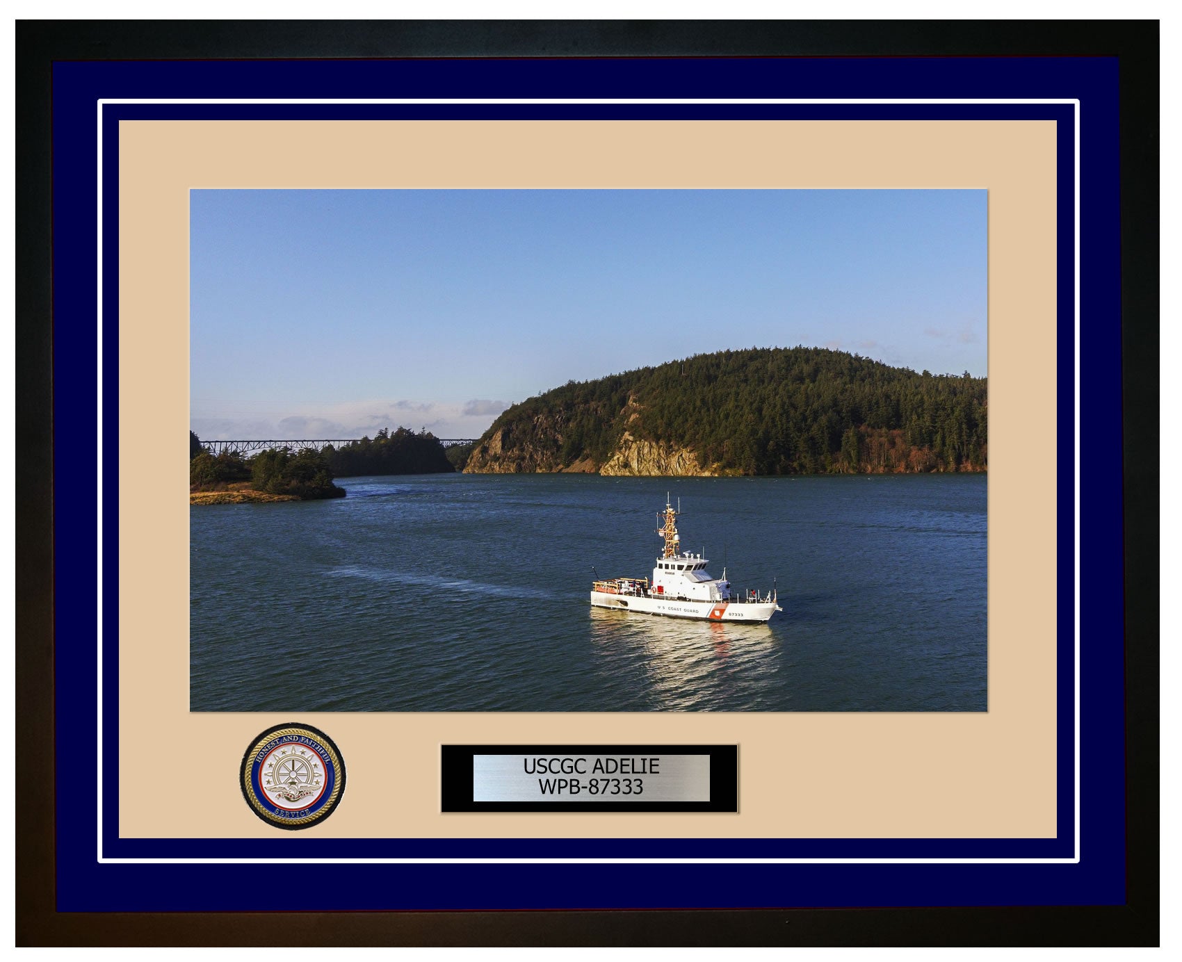 USCGC ADELIE WPB 87333 Framed Coast Guard Ship Photo Blue 188WPB87333