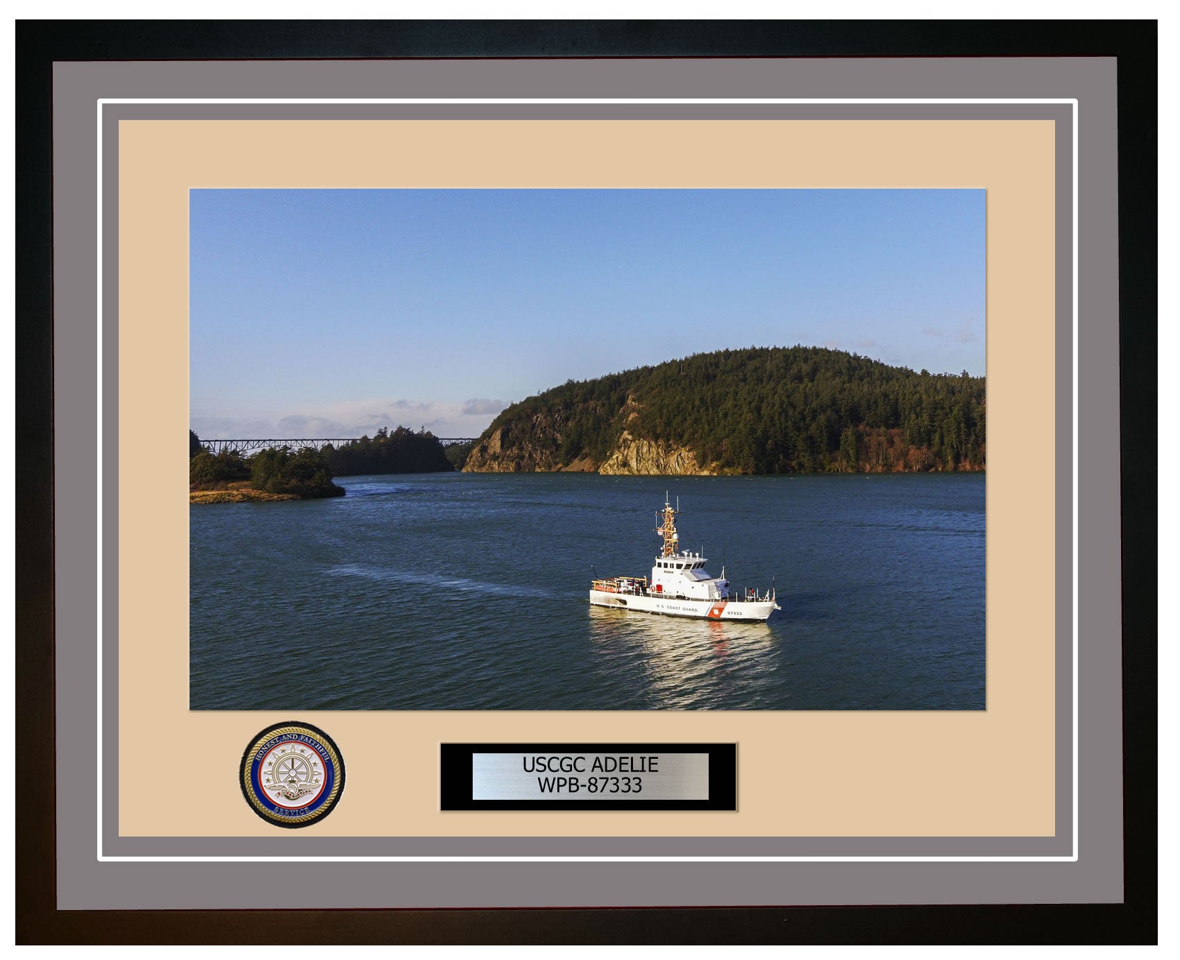 USCGC ADELIE WPB 87333 Framed Coast Guard Ship Photo Grey 188WPB87333