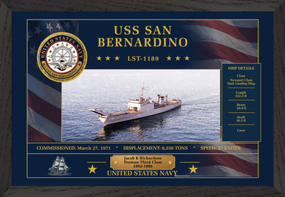USS San Bernardino LST-1189 Framed Patriotic Art