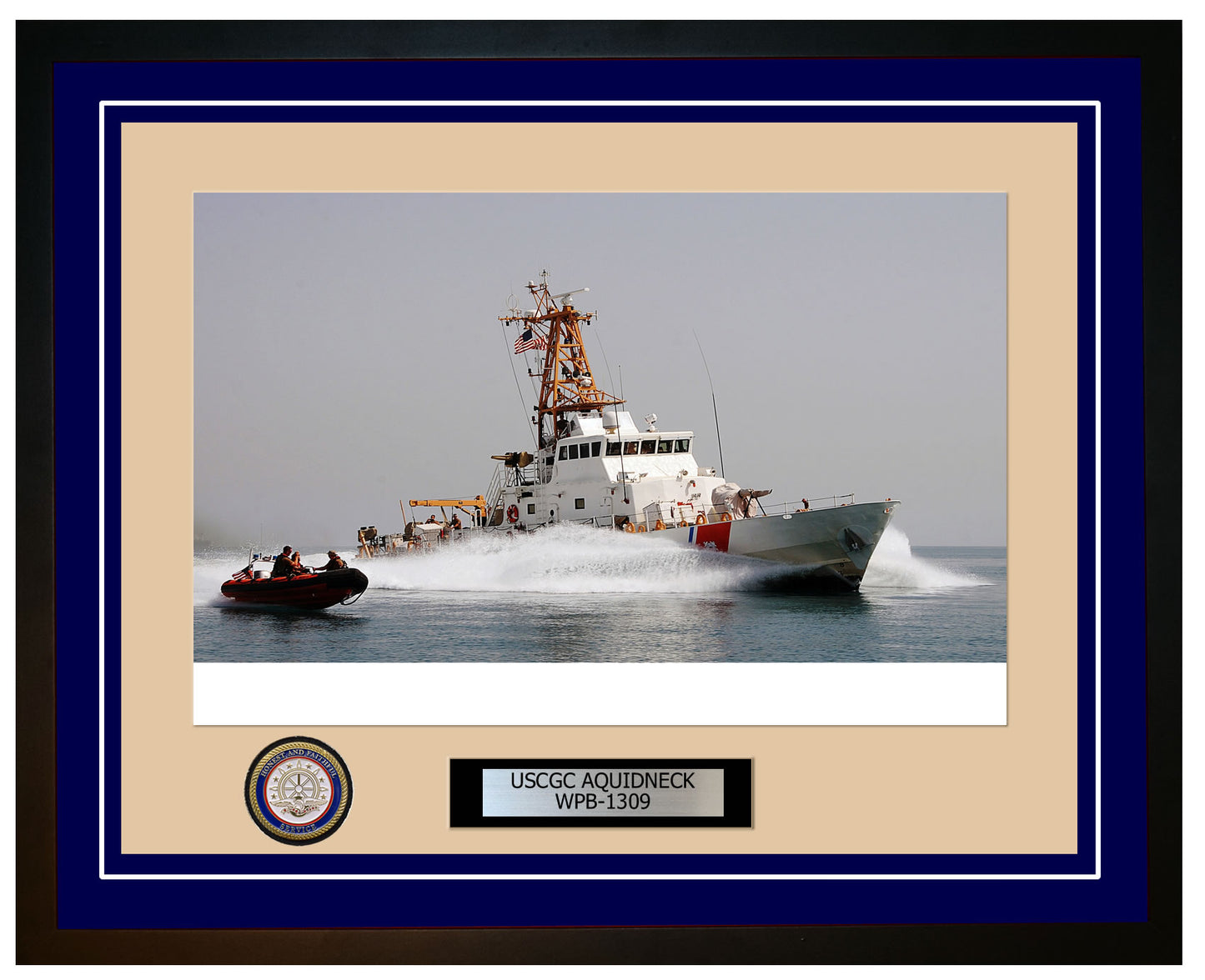 USCGC AQUIDNECK WPB 1309 Framed Coast Guard Ship Photo Blue 190WPB1309