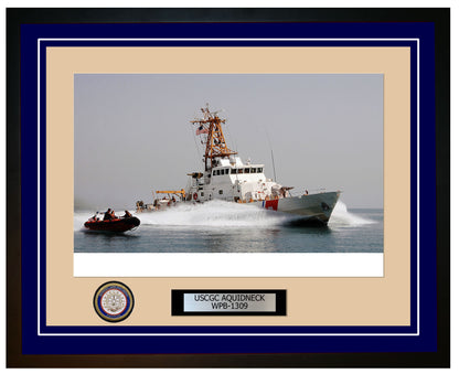 USCGC AQUIDNECK WPB 1309 Framed Coast Guard Ship Photo Blue 190WPB1309