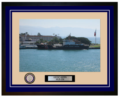 USCGC ASPEN WLB 208 Framed Coast Guard Ship Photo Blue 191WLB208