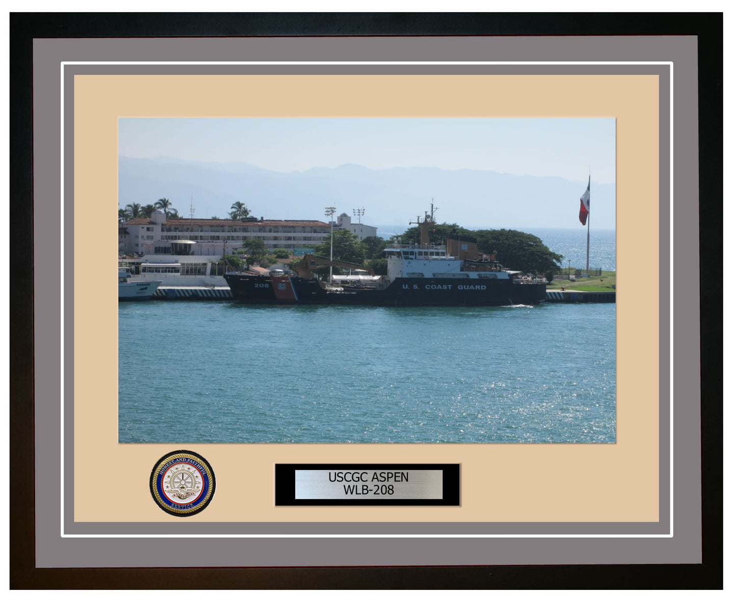 USCGC ASPEN WLB 208 Framed Coast Guard Ship Photo Grey 191WLB208