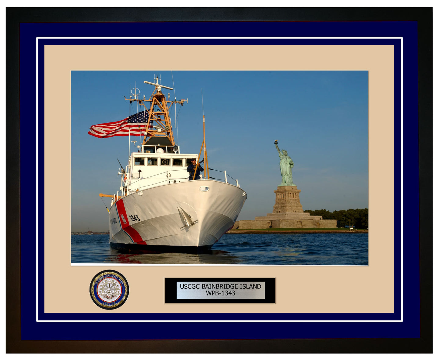 USCGC BAINBRIDGE ISLAND WPB 1343 Framed Coast Guard Ship Photo Blue 192WPB1343