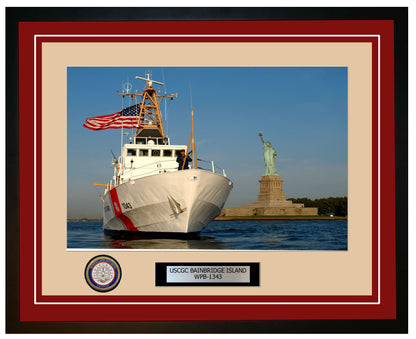 USCGC BAINBRIDGE ISLAND WPB 1343 Framed Coast Guard Ship Photo Burgundy 192WPB1343