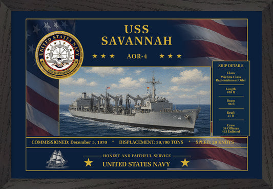 USS Savannah AOR-4 Framed Patriotic Art