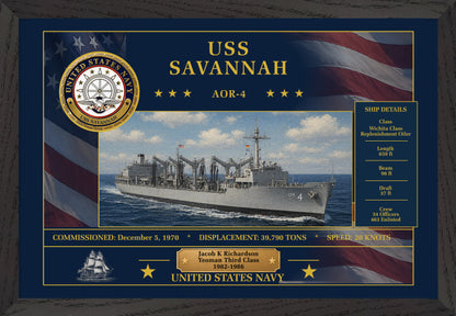 USS Savannah AOR-4 Framed Patriotic Art