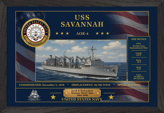 USS Savannah AOR-4 Framed Patriotic Art