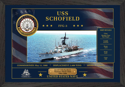 USS Schofield FFG-3 Framed Patriotic Art