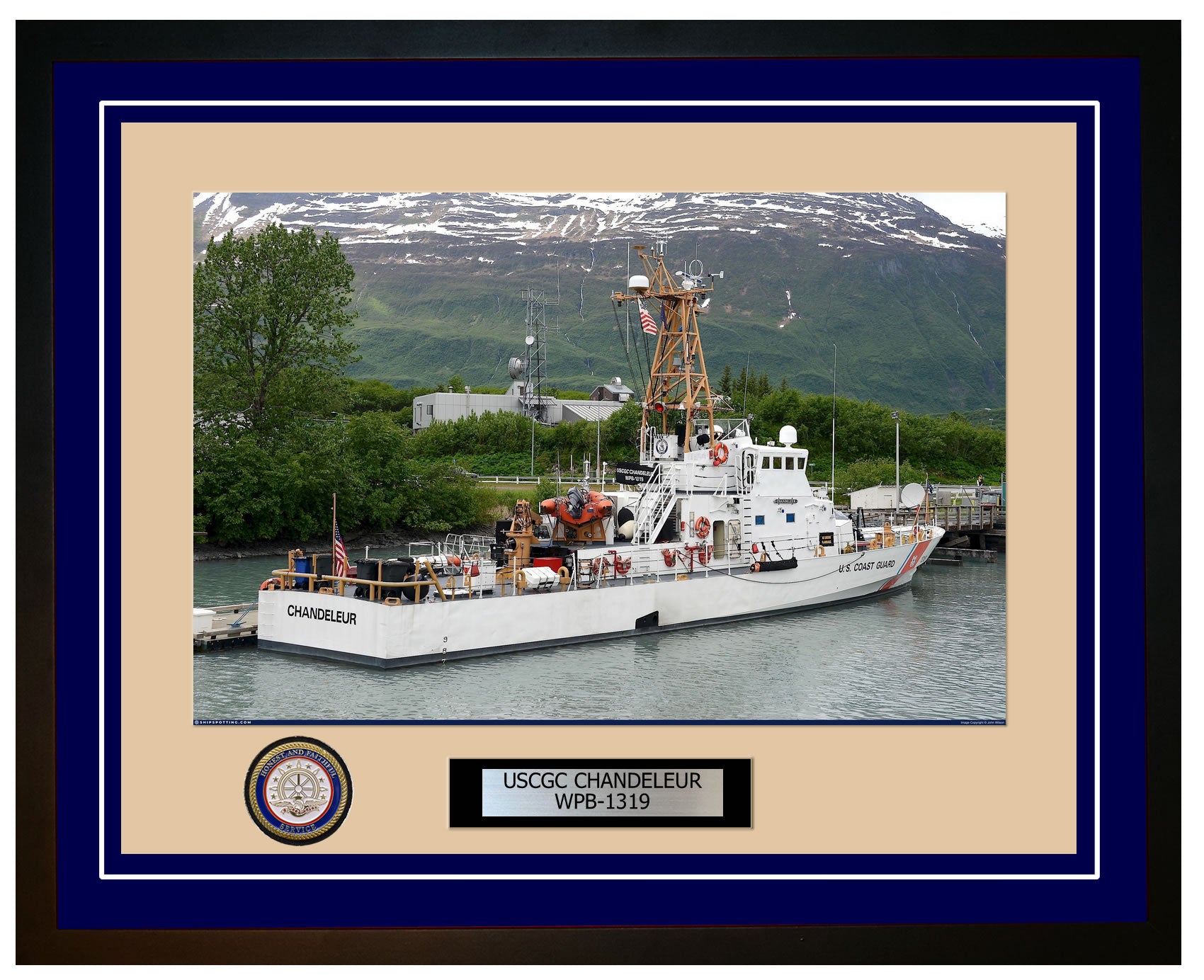 USCGC CHANDELEUR WPB 1319 Framed Coast Guard Ship Photo Blue 196WPB1319