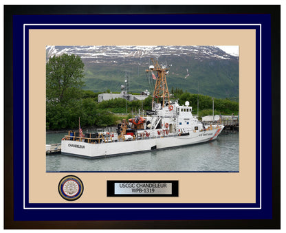 USCGC CHANDELEUR WPB 1319 Framed Coast Guard Ship Photo Blue 196WPB1319