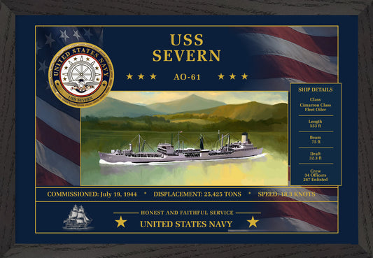 USS Severn AO-61 Framed Patriotic Art