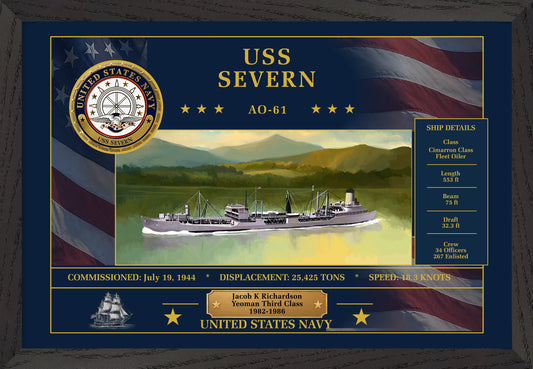 USS Severn AO-61 Framed Patriotic Art
