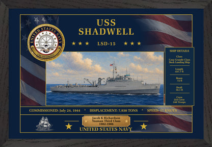 USS Shadwell LSD-15 Framed Patriotic Art