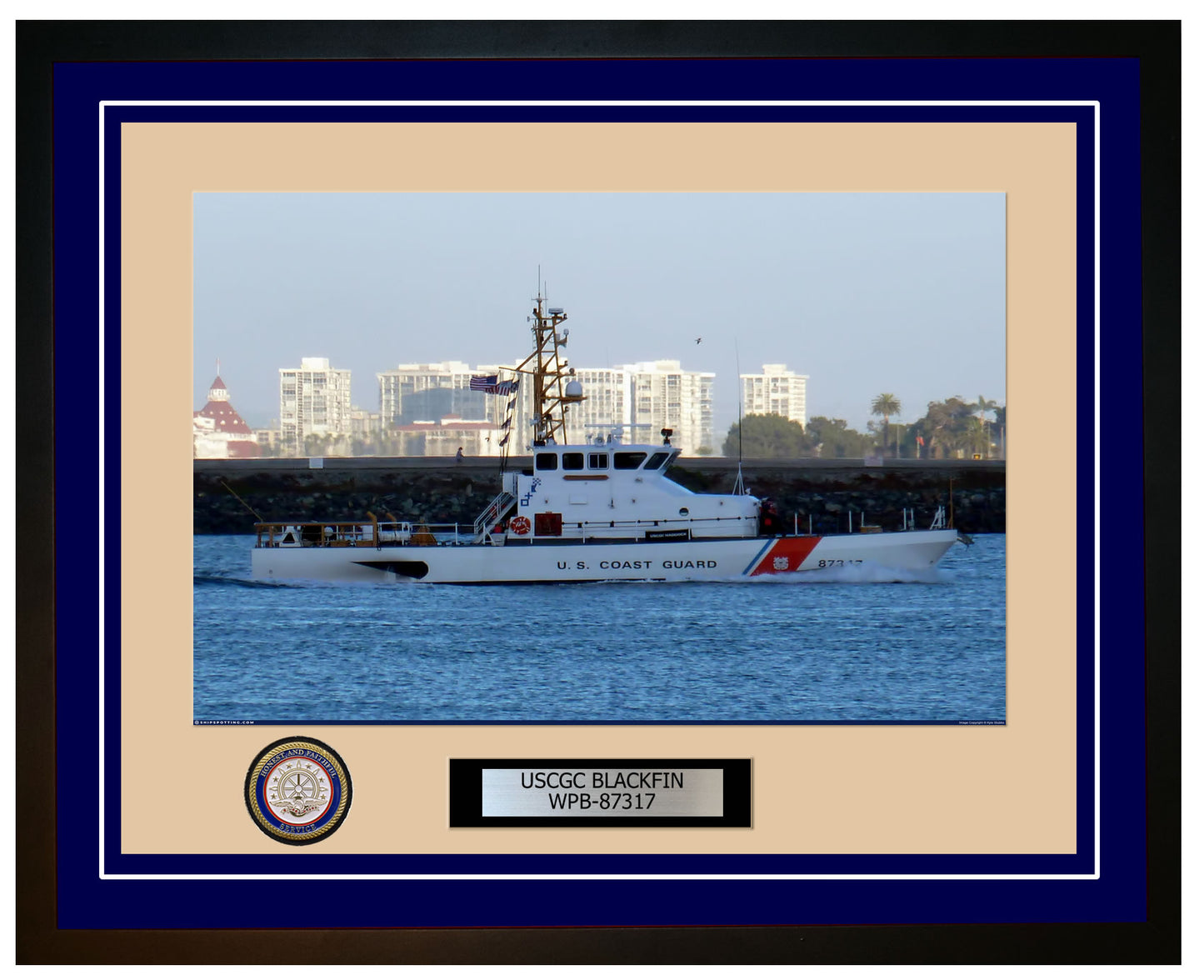 USCGC BLACKFIN WPB 87317 Framed Coast Guard Ship Photo Blue 197WPB87317
