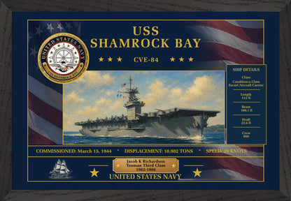 USS Shamrock Bay CVE-84 Framed Patriotic Art