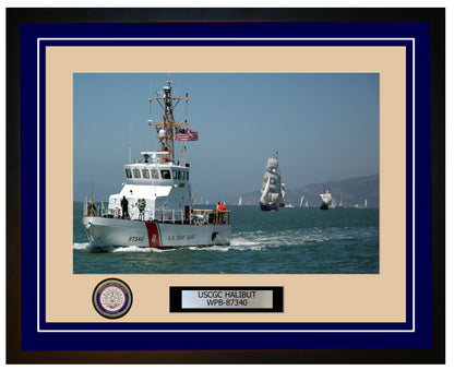 USCGC HALIBUT WPB 87340 Framed Coast Guard Ship Photo Blue 198WPB87340