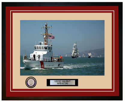USCGC HALIBUT WPB 87340 Framed Coast Guard Ship Photo Burgundy 198WPB87340