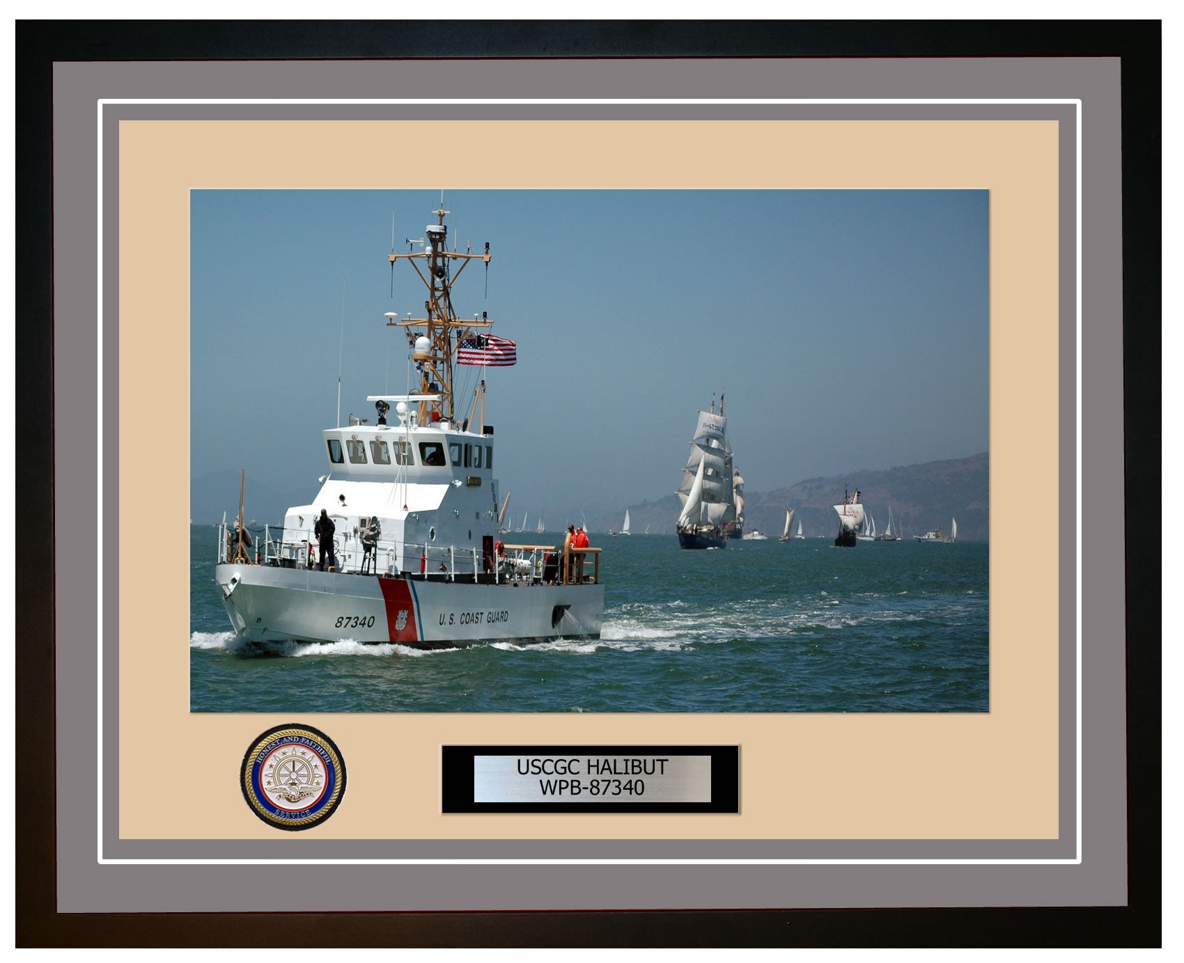 USCGC HALIBUT WPB 87340 Framed Coast Guard Ship Photo Grey 198WPB87340