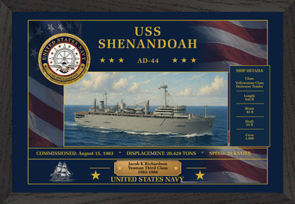 USS Shenandoah AD-44 Framed Patriotic Art