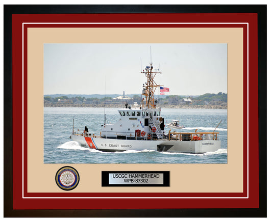 USCGC HAMMERHEAD WPB 87302 Framed Coast Guard Ship Photo Burgundy 199WPB87302